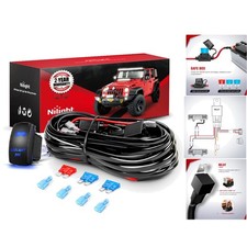 Nilight 10011W 16AWG Wiring Harness Kit-2 Leads LED Light Bar 12V On/Off 5 Pin R