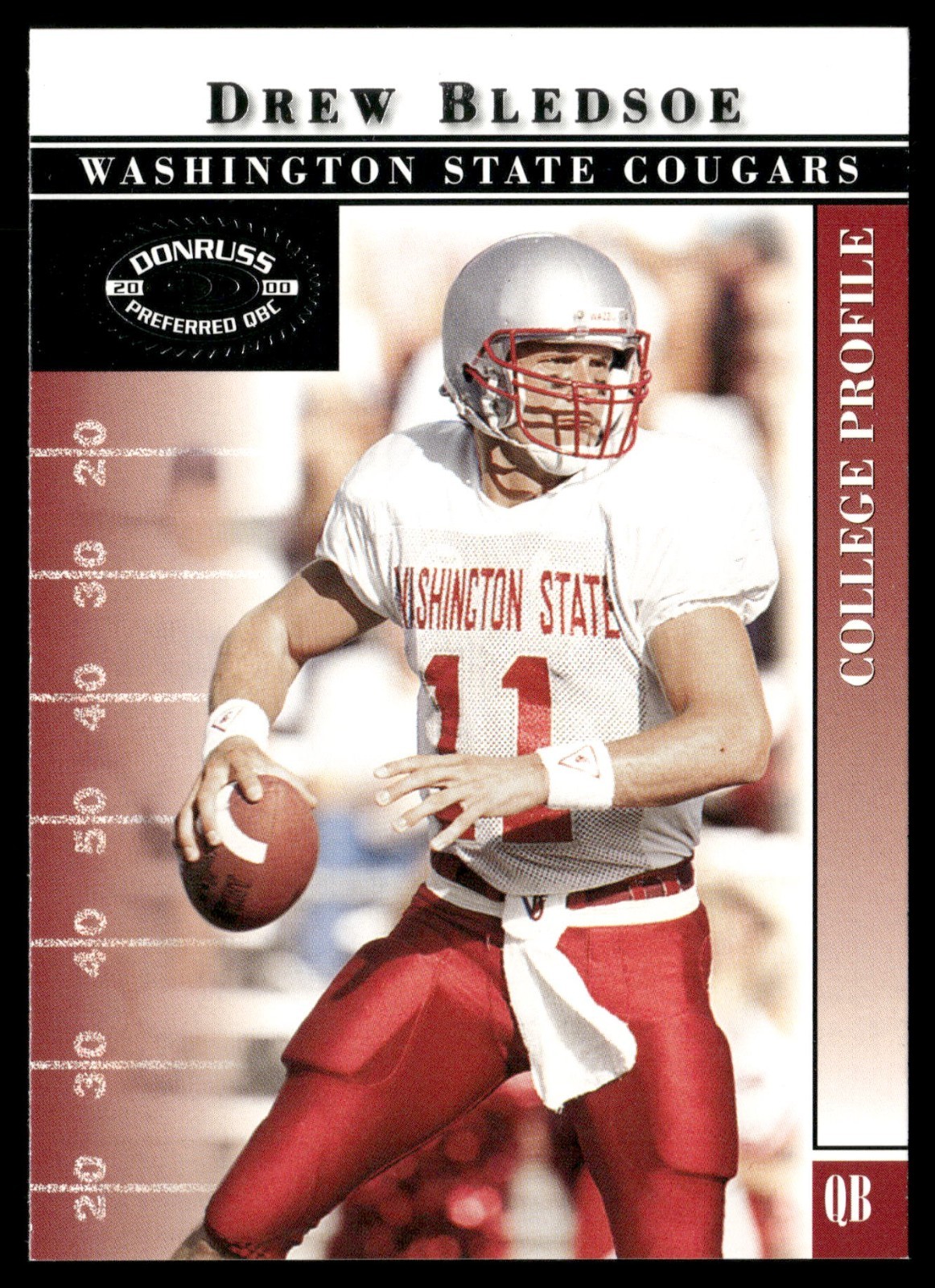 Drew Bledsoe 2000 Donruss Preferred QBC College Profile #43 Washington State
