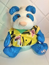 Fisher Price Puffalump Panda Bear 1987 Hawaiian Shirt Nylon Stuffed Toy Vintage