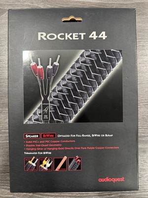 PAIR 6 ft AudioQuest Rocket 44 Full-Range Speaker Cables