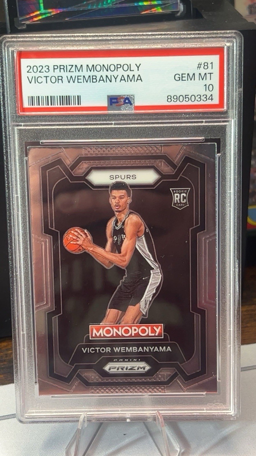 2023 PANINI PRIZM MONOPOLY #81 VICTOR WEMBANYAMA PSA 10