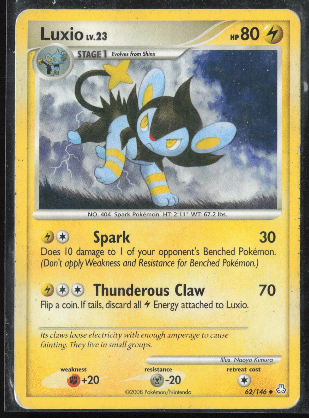 2008 Pokémon Luxio #62/146 – Raw Ungraded