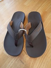 Flojos Men's Memory Foam Flip Flop Sandals Brown Sz 13 NWOT