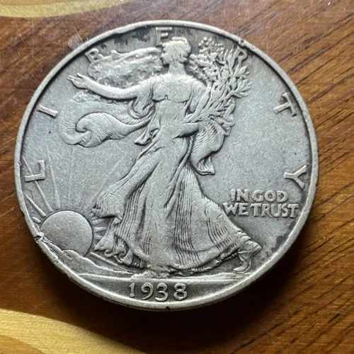1938-VF Liberty Walking Half Dollar Silver 50C Business Strike Coin