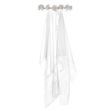 Girls First Holy Communion Veil, White Flower Headband, Floral Headpiece, Kids