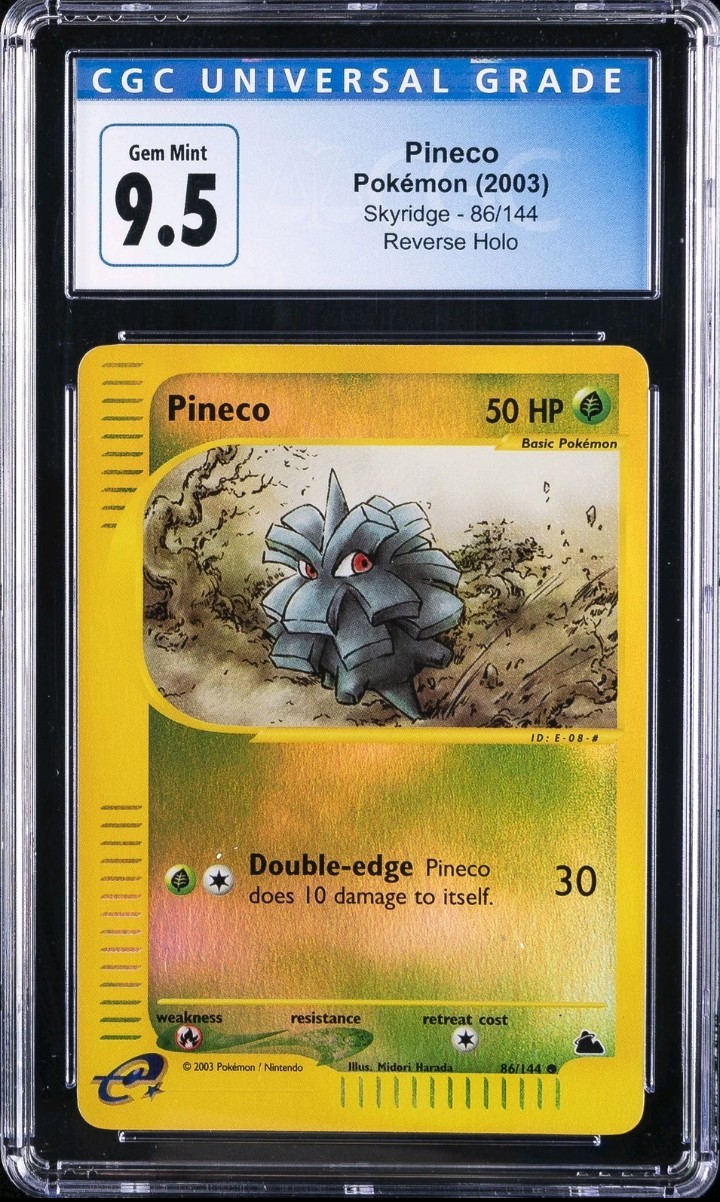 CGC 10 2003 POKEMON SKYRIDGE REVERSE HOLO #86 PINECO Gem Vintage Investment PSA