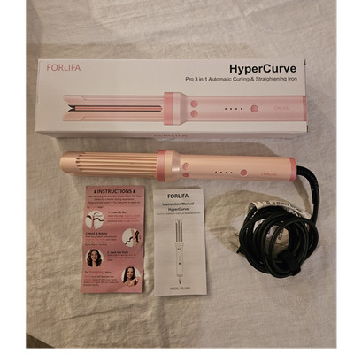 FORLIFA HyperCurve Pro 3-in-1 Curling & Straightening Iron Pink FL1001
