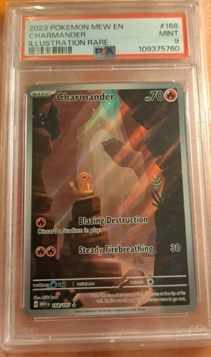 Pokémon TCG Charmander Scarlet & Violet 151 Card 168/165 English Edition PSA 9