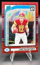 2024 Panini Donruss Luke McCaffrey #302 Optic Rated Rookie Preview Red Wave