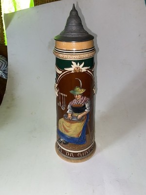 Rare VTG German Auf Der Alm Da Gibt s Koa Sund Stein 16.5 In #160