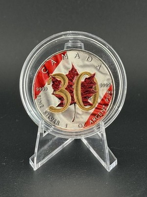 Kanada Maple Leaf 2018   30 Jahre Jubiläum   1 oz Silber 9999   limitiert 5.000 