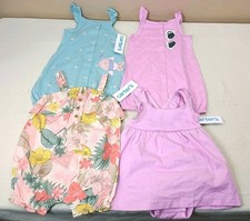 Lot of 4 Carters Baby Girls Bodysuit Dresses Sleeveless Size 9 months NWT