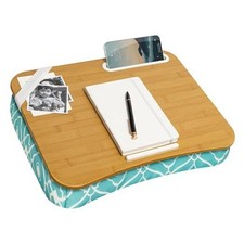 Designer Lap Desk with Phone Holder and Device Single Lap Desk Aqua Trellis