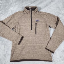 Patagonia Sweater Mens Small Brown Better Sweater 1/4 Zip Pullover Fleece Raglan