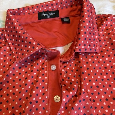 Byron Nelson Red White Blue Stars Golf Polo Mens XL 