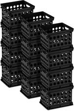 Sterilite Mini Crate Stackable Plastic Storage Bin Organizer w/ Handles, 12 Pack