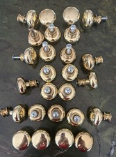 Lot 26 Vtg Solid Brass Gold Drawer Knobs/Pull...