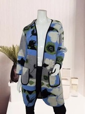 NP 126 € Miho's Damen Marken Wollwalk Cardigan Mantel Größe Onesize