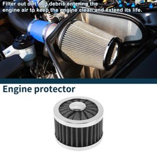 Engine Air Filter 22mm High Flow Mushroom Head Silver Tone Black