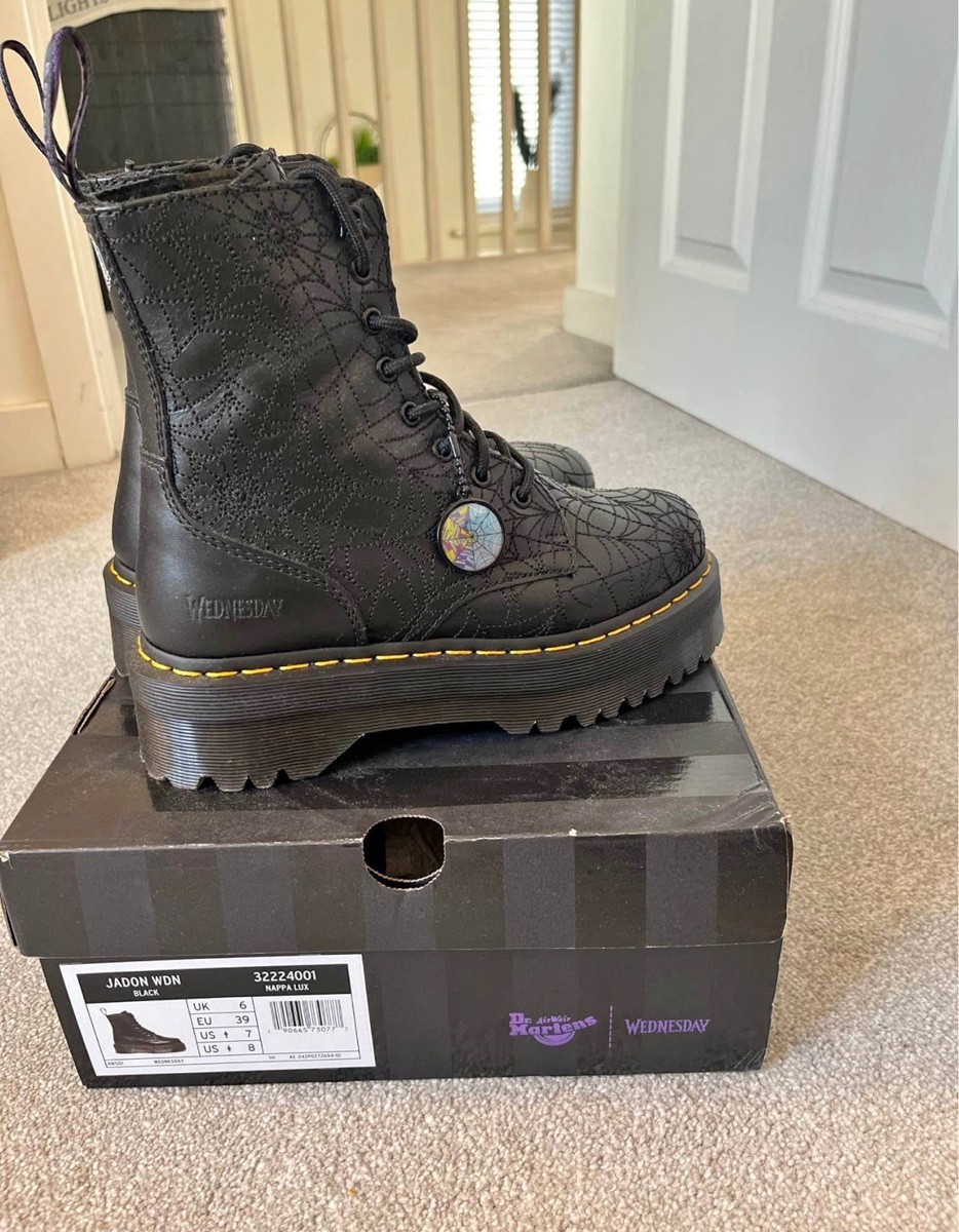 Dr. Martens Jadon Wednesday Leather Platform Boots Black Multi