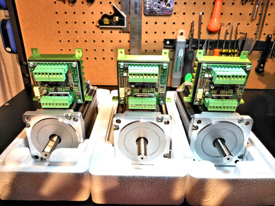 Gecko GR214v Raptor Stepper Motor Drives + Heatsinks + 3x NEMA 34 1700oz