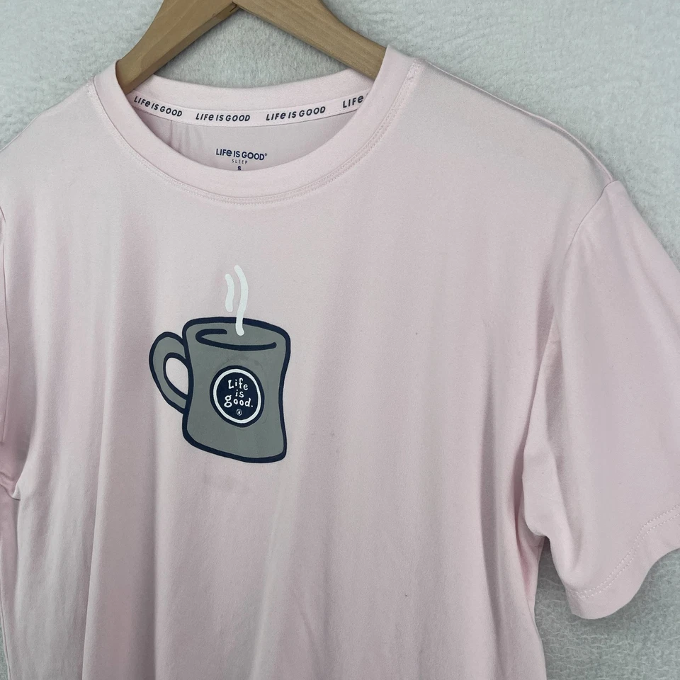 LIFE IS GOOD Conjunto de Pijama S TAZA DE CAFÉ 2 Piezas PJ Manga Corta Top y Pantalones Cortos Rosa Foto 2 de 4
