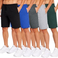 5-PACK Men s Comfort Lounge Shorts Cotton Blend Elastic Waist Drawstring S-3XL