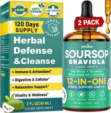 HIIHONE 2 Pack 12-in-1 Soursop Bitters Liquid Drops 2 Fl Oz Pack of 2 