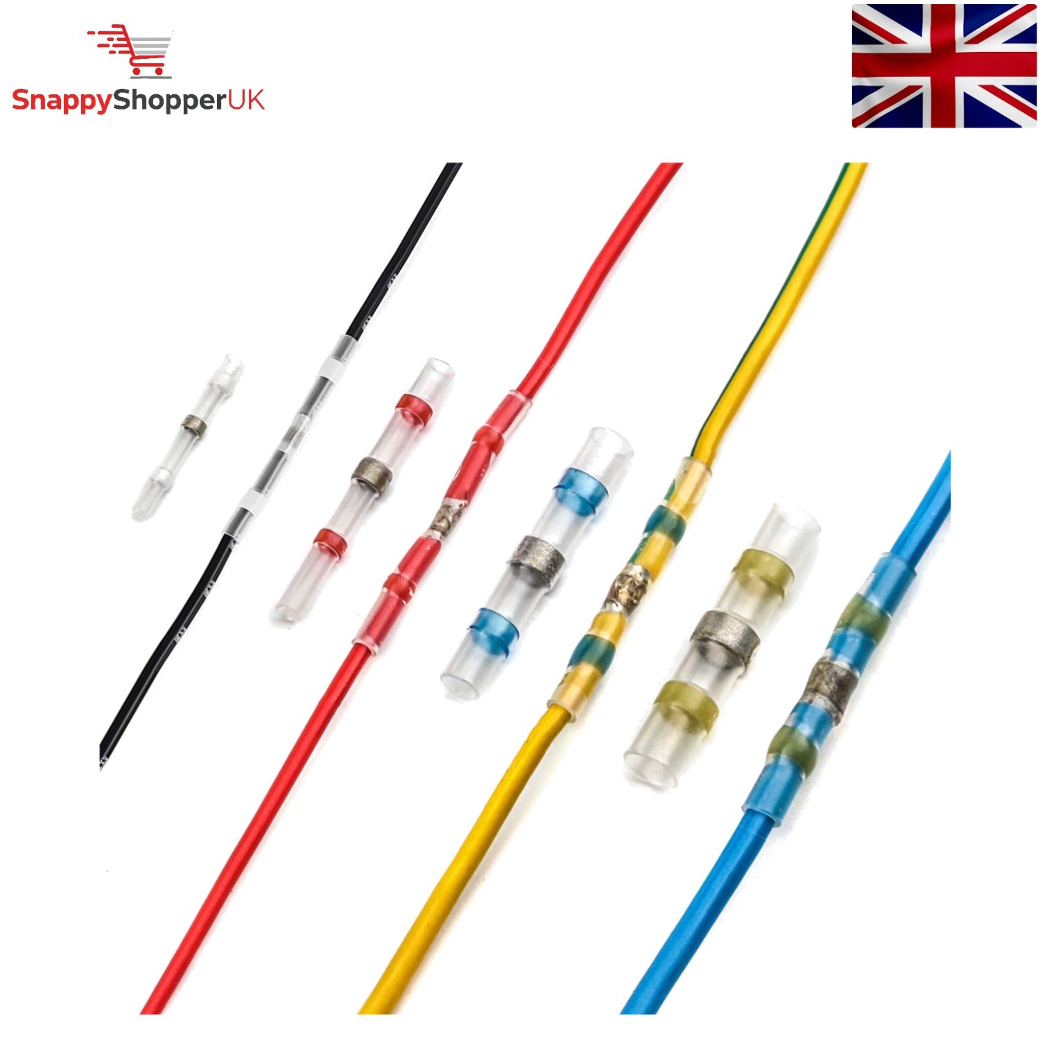 50pcs Solder Seal Wire Connectors Waterproof Heat Shrink Electrical Wire Butt Te