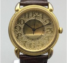 VTG 1991 Guess Georges Marciano Gold Unisex Quartz Watch new battery