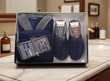 Ben Sherman Body Care Gift Set (Deluxe Bathrobe, Plush Spa Slippers, Body & Face