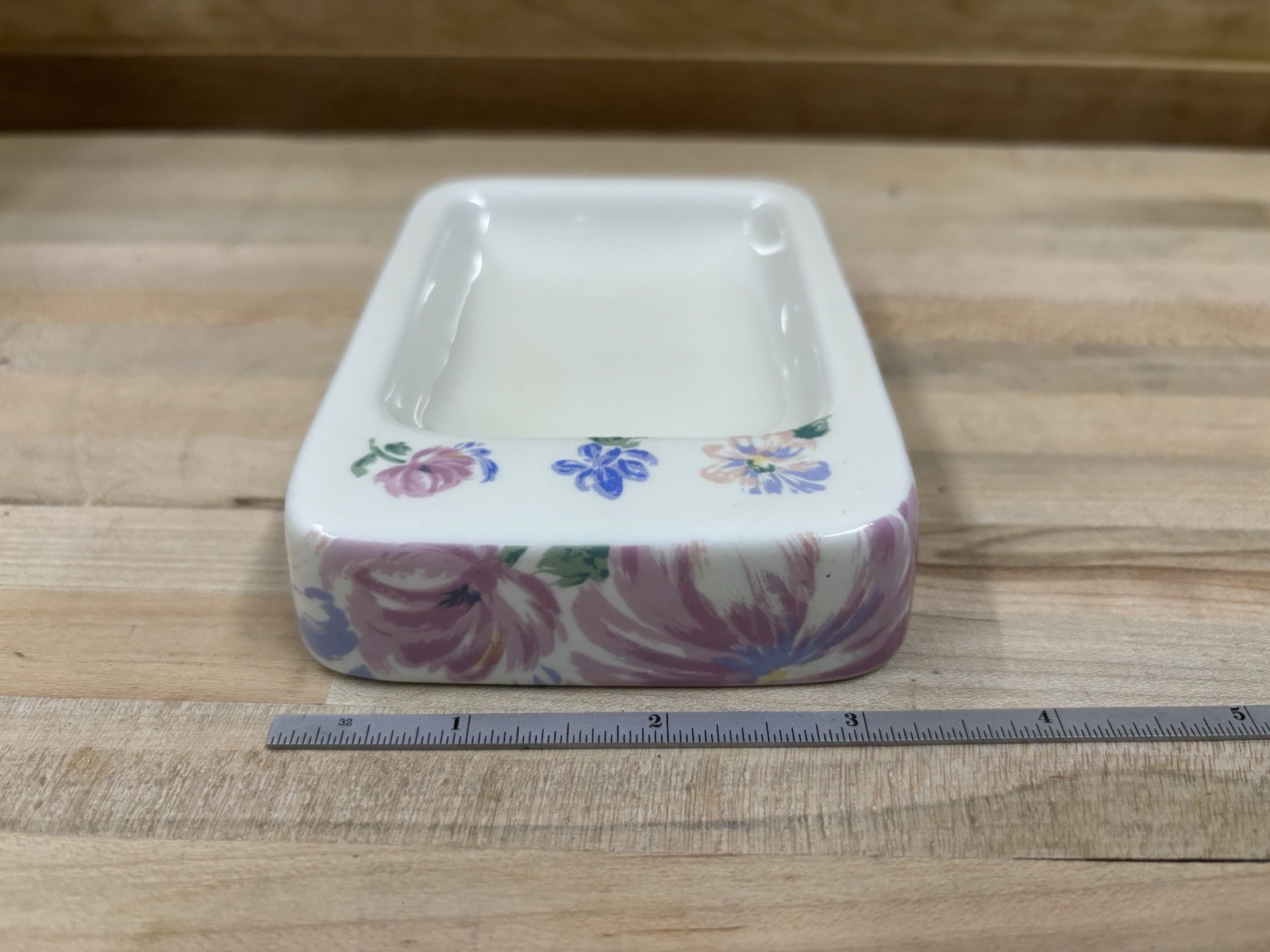 Vintage Mervy's Floral Soap Dish Made In Japan White Porcelain Trinket Dish 5”