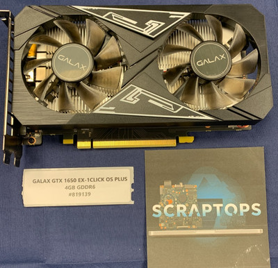 Galax NVIDIA GTX1650 EX-1 Click OC Plus 4GB GPU 1x DP 1xHDMI 1xDVI #819139