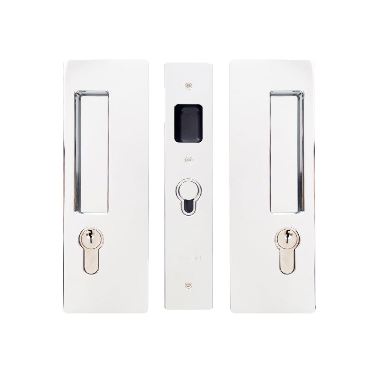 Cavilock CL400C-DC-38 Chrome Magnetic Latching Double Cylinder Pocket Door Lock
