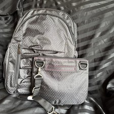 ORIGINAL Thirty One Her DELUXE Backpack In Black With Black/Pink Crossbody Bag 