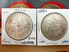 Lot (2) UNC 1884-O Morgan Dollar VAM 37A1 & 37A2 Die Break U Clashed Pair