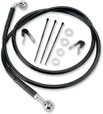 Drag Specialties Extended Stainless Steel Front Brake Line Kit 48 7/8in. Blac...