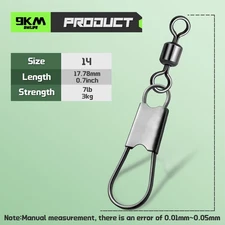 Fishing Swivel Interlock Snap Rolling Swivel Snap 50Pcs Bulk Connectors Tackle