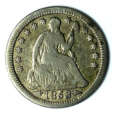 1853 Arrows H10c Seated Liberty Silver Half Dime Philadelphia 5c