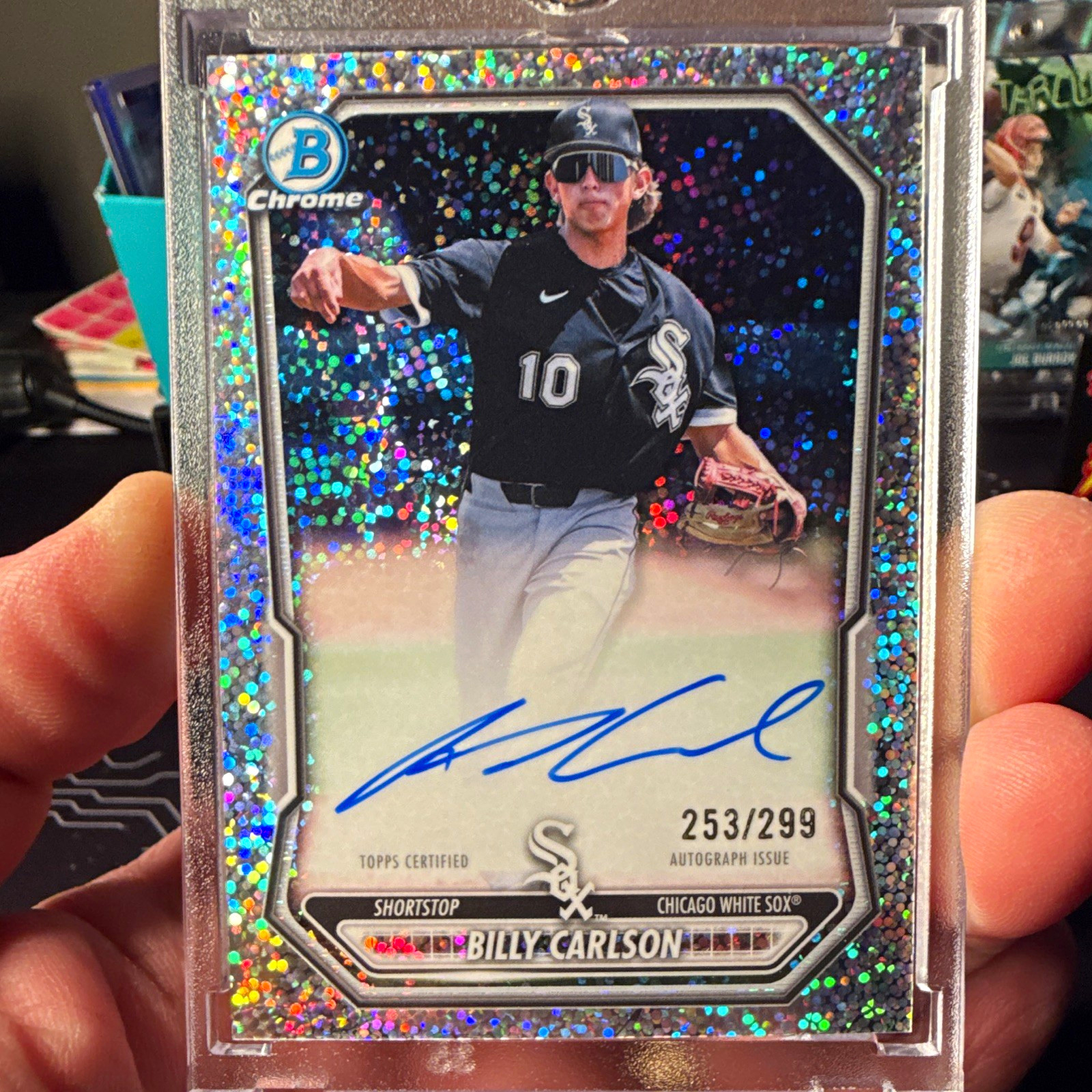 Topps 2026 Bowman Chrome Prospect Autos Billy Carlson White Sox RC /299