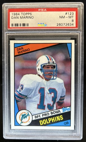 1984 Topps Dan Marino Rookie RC #123 Dolphins PSA 8