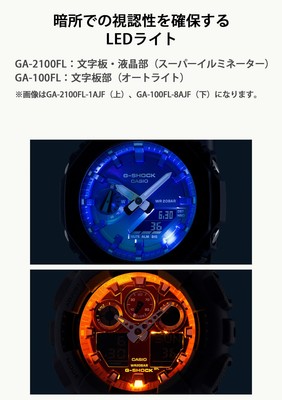 Unused CASIO G-SHOCK GA-100FL-8AJF Orange Ana-Digi Men's Watch in