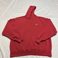 Vintage Nike Team Hoodie XL Pullover Embroidered Swoosh Y2K Red Oversized
