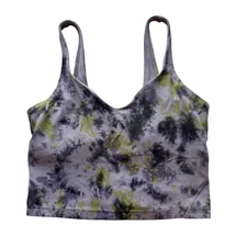 Lululemon Align Tank Cropped Size 6 Radial Tie Dye Purple Green Grey