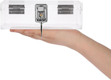 Lockable Money Storage Box Clear Acrylic Cash Holder with Key Lock Cash Organ...