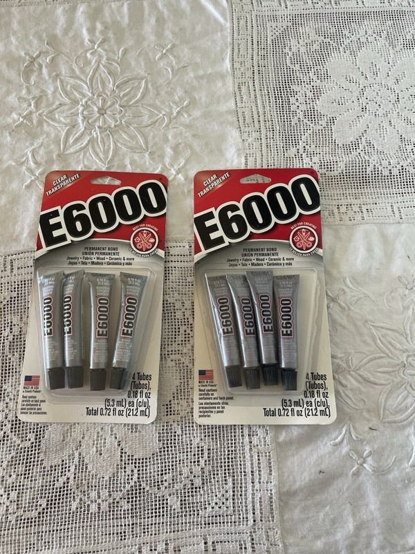 E6000 Permanent Bond Glue 2 New Packs Of 4