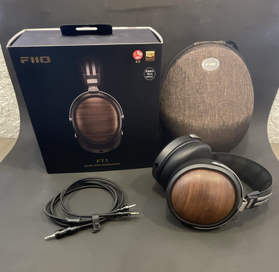 FiiO FT1 Over-Ear Black Walnut Hi-Res 60mm w/ Case Detachable 3.5mm Cable