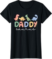 Daddysaurus Rex Dinosaur Dad Family Joke Ladies' Crewneck T-Shirt