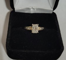 Radiant Cut 1.01 IGI Certified Lab Grown Diamond In 14k YG. Size 6