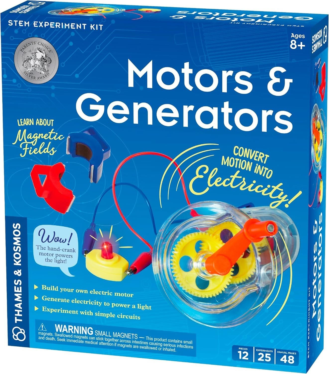 Electric Motor & Generator STEM Kit for Kids Ages 8+ | 25 Experiments with Co...